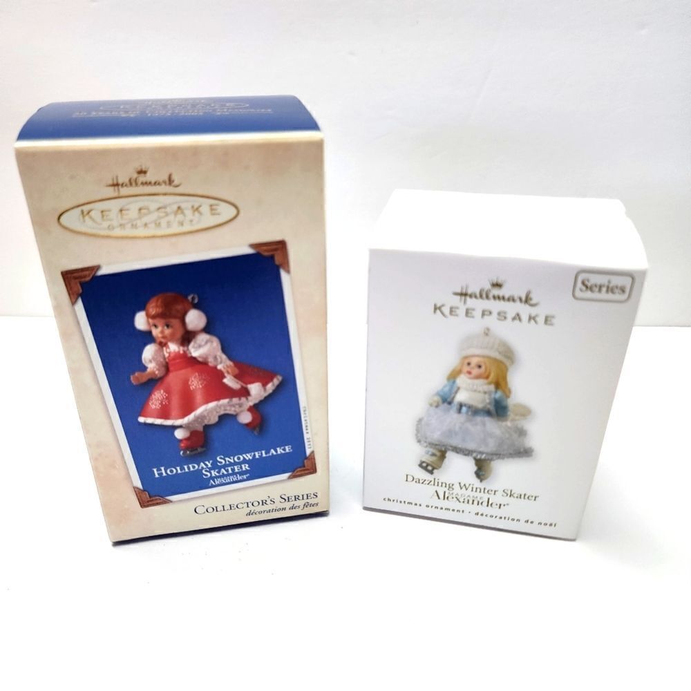 Hallmark Keepsake Christmas Ornament Set of Two Holiday Winter Skaters